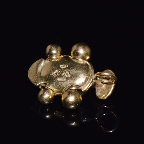 DESIGNER AARON BASHA ENAMEL SOLID 18K GOLD #1 RACE CAR CHARM PENDANT - Picture 4 of 10